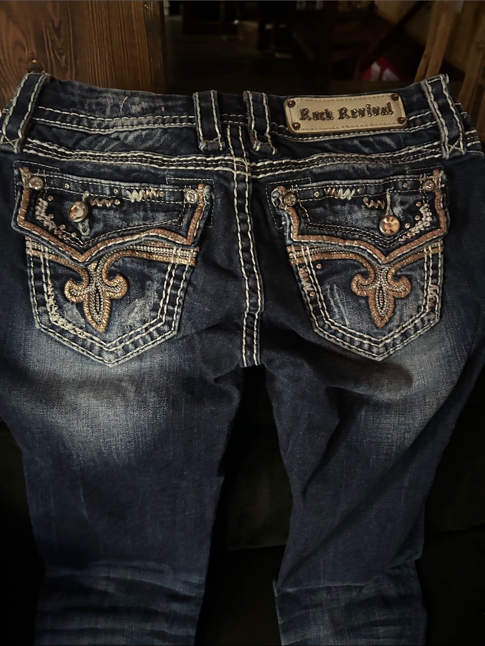 Rock Revival Womans Indigo Washed Slim Straight Jeans - Picture 6 of 8